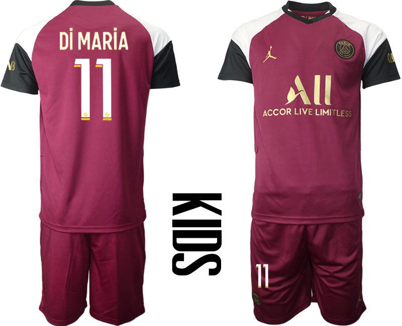 Youth 2020-2021 club Paris St German away #11 red Soccer Jerseys